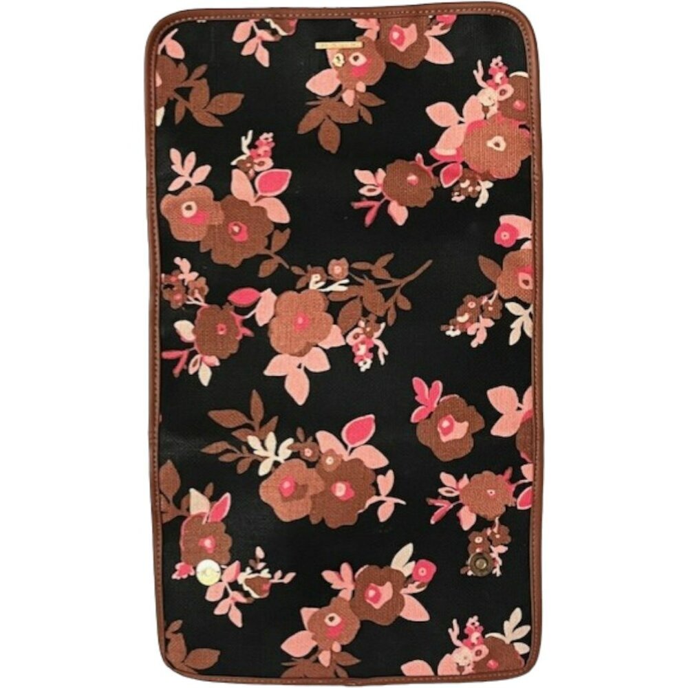 Spartina 449 Floral Linen Travel Jewelry Organizer 3 pockets - 11.5" w x 20" h - Picture 2 of 7